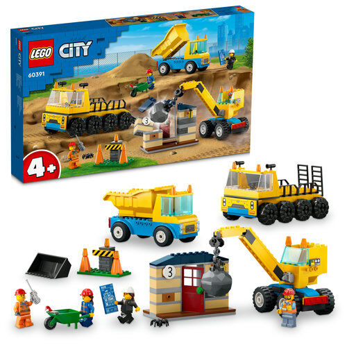 60391 City Construction Trucks and Wrecking Ball Crane - 1