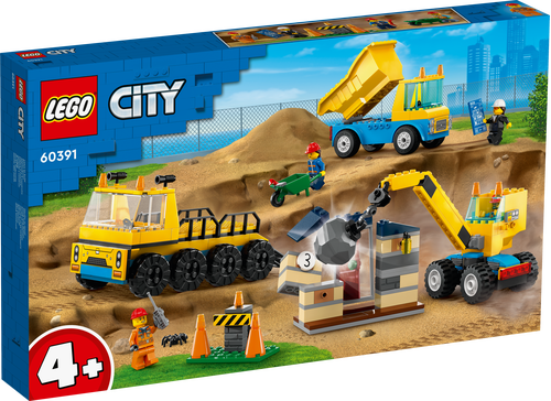 60391 City Construction Trucks and Wrecking Ball Crane - 2