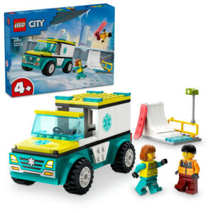 60403 City Emergency Ambulance and Snowboarder - 1