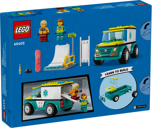 60403 City Emergency Ambulance and Snowboarder - 3