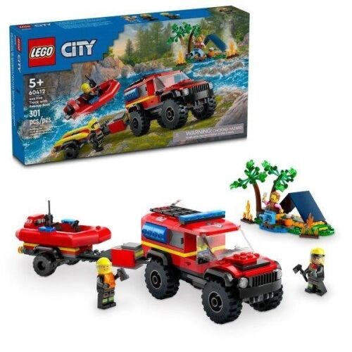 60412 City 4x4 Fire Truck with Rescue Boat - 1