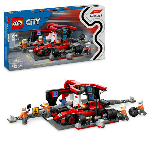 60443 City F1® Pit Stop & Pit Crew with Ferrari Car - 1