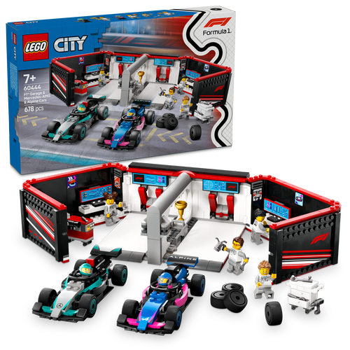 60444 City F1® Garage & Mercedes-AMG & Alpine Cars - 1