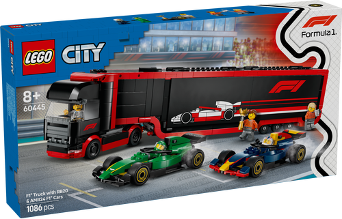 60445 City F1® Truck with RB20 & AMR24 F1® Cars - 2