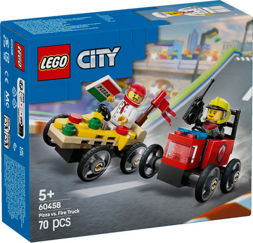 60458 City Pizza vs. Fire Truck Race Car Pack - 2