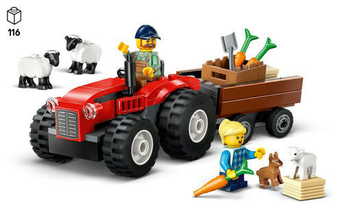 60461 City Red Farm Tractor with Trailer & Sheep - 4