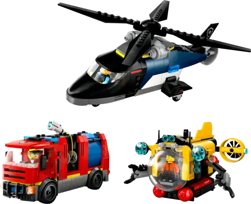 60462 City Helicopter, Fire Truck & Submarine Remix - 4