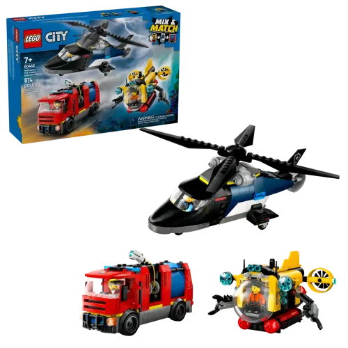 60462 City Helicopter, Fire Truck & Submarine Remix - 1